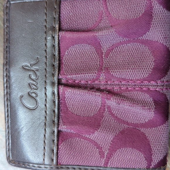 Maroon & Brown Coach Wallet - Picture 2 of 4